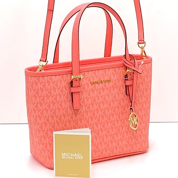 Michael Kors Handbags - MICHAEL KORS CARRYALL XSMALL CONVERTIBLE TOP ZIP TOTE XBODY GRAPEFRUIT M…